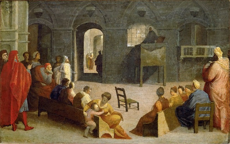 Беккафуми, Доменико -- Проповедь святого Бернарда Сиенского, часть 6 Лувр