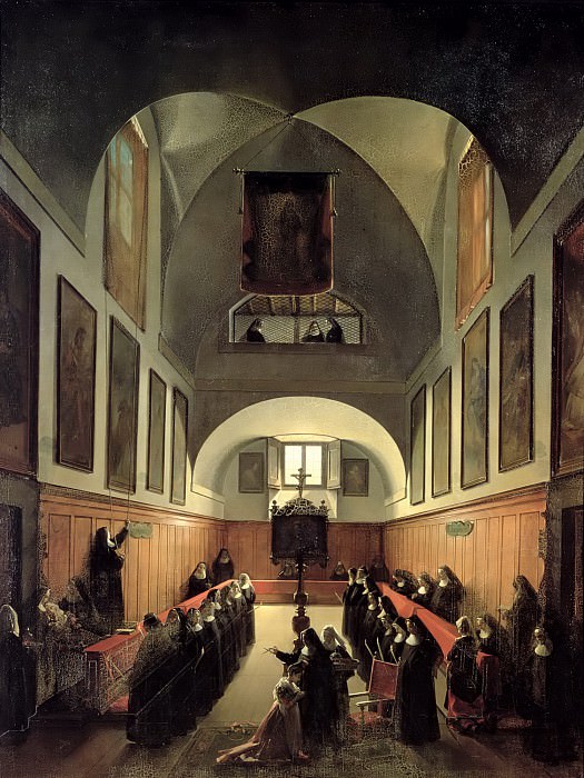 Гране, Франсуа-Мариус -- Обряд инициации новиция из Альбано в хорах монастыря святой Клары в Риме, часть 6 Лувр
