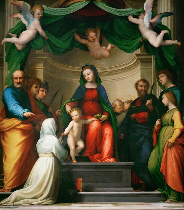 Fra Bartolomeo -- Mystic Marriage of Saint Catherine of Siena, Part 6 Louvre