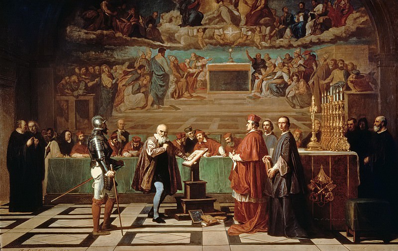 Робер-Флери, Жозеф-Никола -- Галилей перед членами конгрегации доктрины веры в Ватикане в 1633 году, часть 6 Лувр