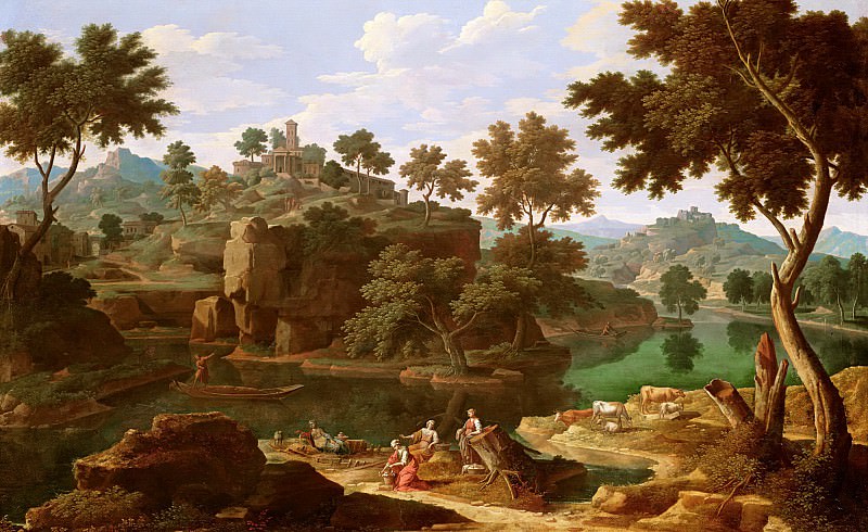 Аллегрен, Этьен -- Пейзаж с рекой, Part 6 Louvre
