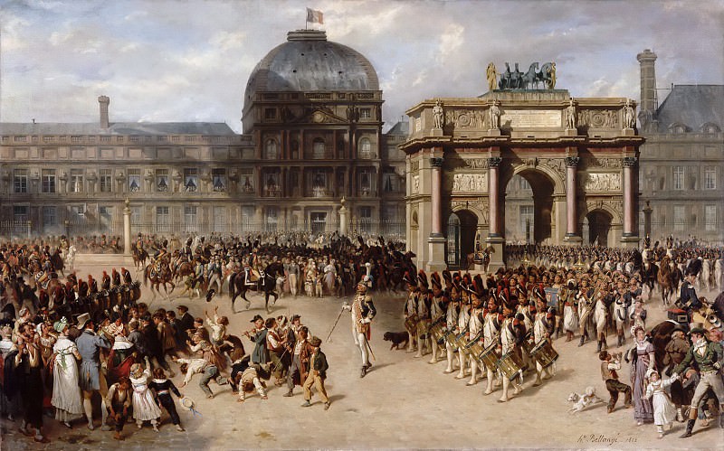 Hippolyte Bellangé and Adrien Dauzats -- A Day of Review under the Empire in 1810 , Part 6 Louvre