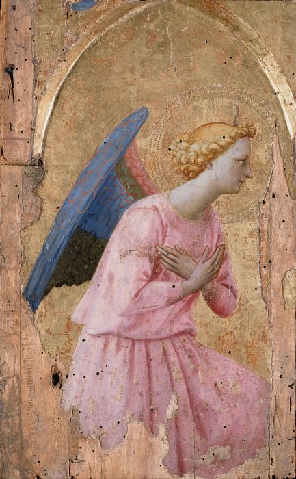 Workshop of Fra Angelico -- Angel in Adoration, Part 6 Louvre