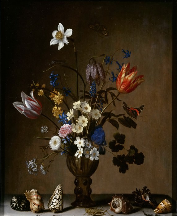 Balthasar van der Ast -- Bouquet of Flowers and Shells , Part 6 Louvre