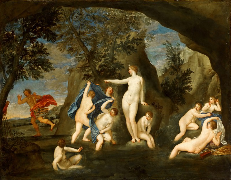 Francesco Albani -- Actaeon Transformed into a Stag by Diana, Part 6 Louvre