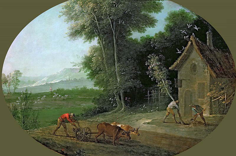 Удри, Жан-Батист -- Весенний пейзаж, Part 6 Louvre