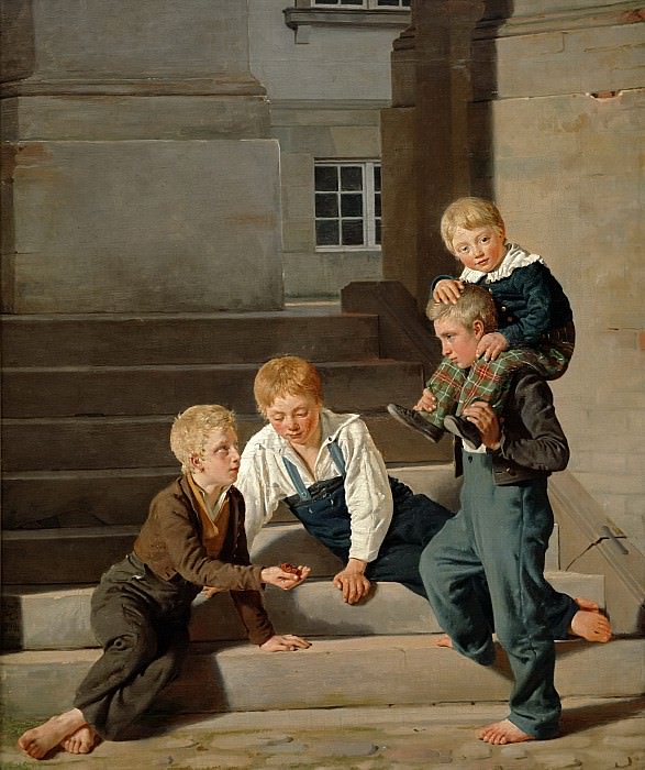 Хансен, Константин -- Мальчики, играющие в кости у дворца Кристианборг, часть 6 Лувр