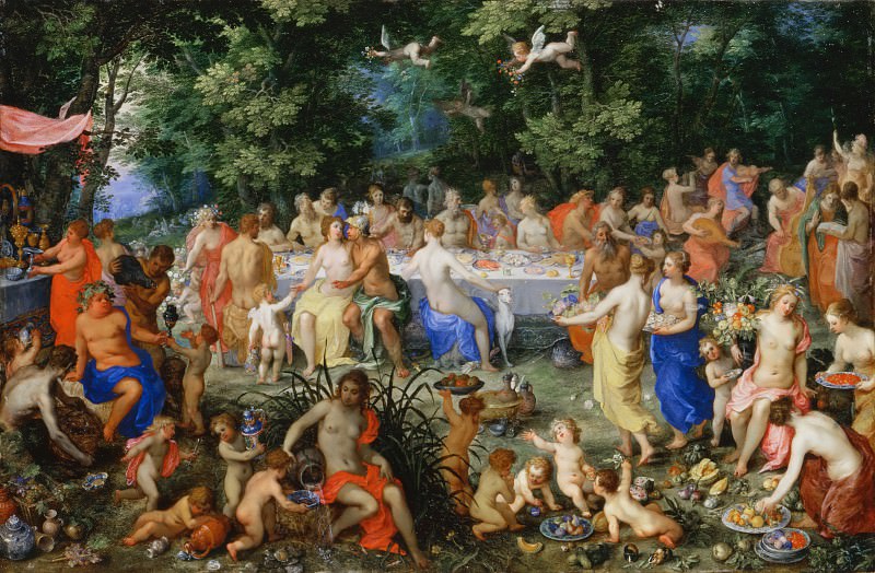 Hendrik van Balen I, landscape by Jan Brueghel the Elder -- Feast of the Gods , Part 6 Louvre