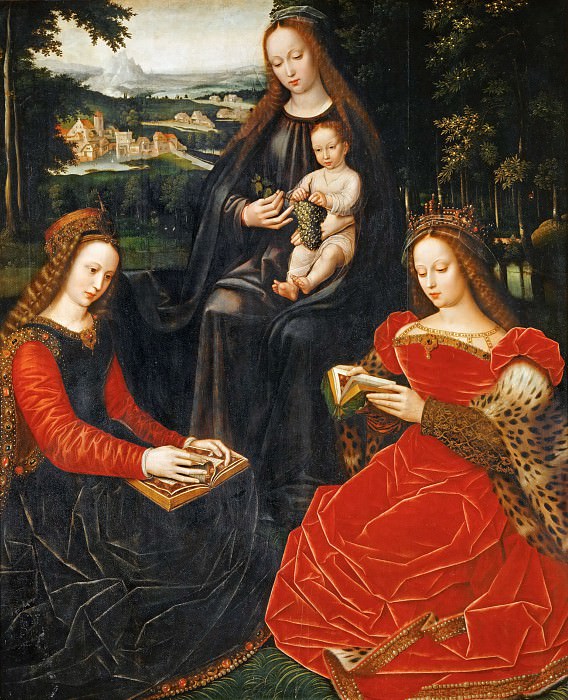 Ambrosius Benson -- Virgin and Child with Saints Catherine of Alexandria and Barbara, Part 6 Louvre