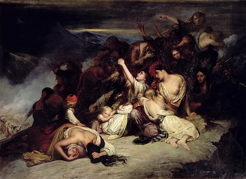 Шеффер, Ари -- Отчаявшиеся женщины на скалах побережья деревни Румели во время нападения турецкого флота, Part 6 Louvre