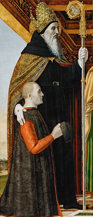 Ambrogio Bergognone -- Saint Augustine and Kneeling Donor, Part 6 Louvre