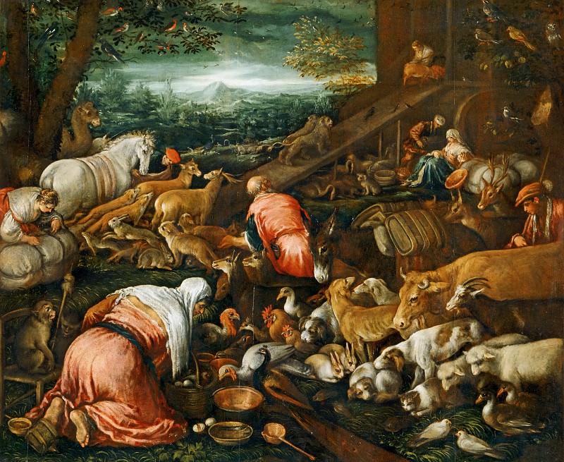 Бассано, Якопо -- Вход животных в Ноев ковчег, часть 6 Лувр