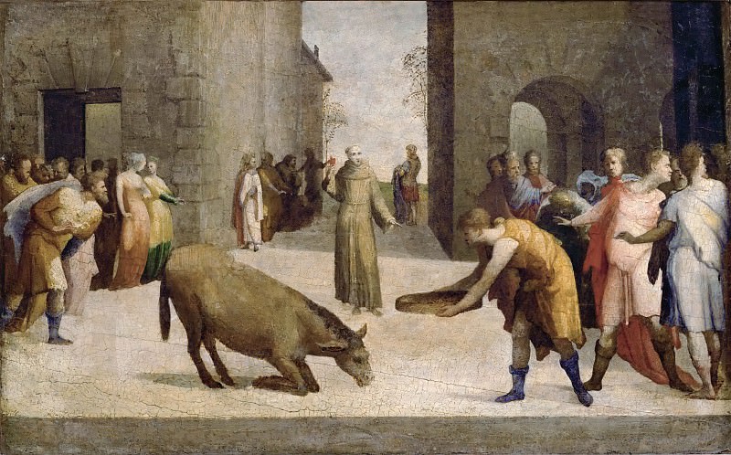Domenico Beccafumi -- Saint Anthony of Padua and the Miracle of the Mule, Part 6 Louvre