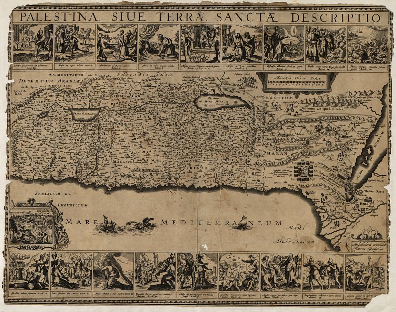Карта Палестины, 1680, Древние карты мира в высоком разрешении – Старинные карты