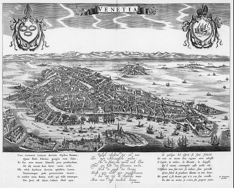 Данкер Данкертс – Венеция, 1661, Древние карты мира в высоком разрешении – Старинные карты