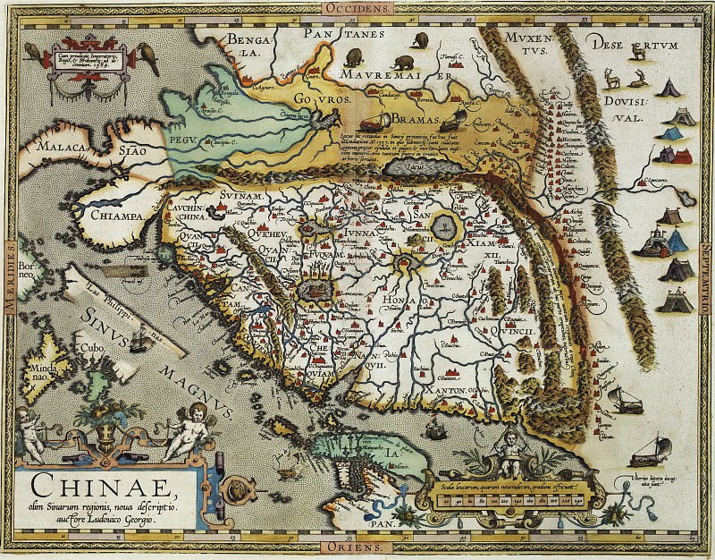 Абрахам Ортелий – Китай , 1584, Древние карты мира в высоком разрешении – Старинные карты