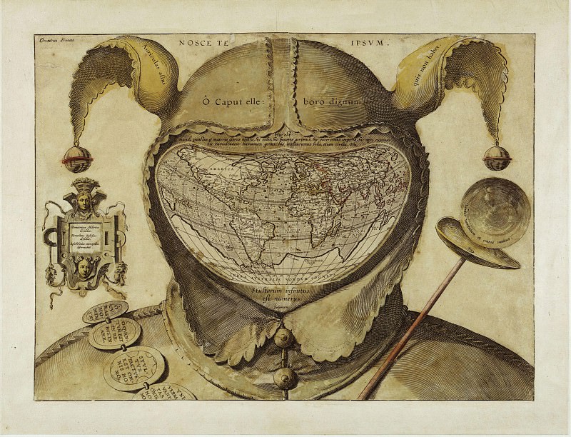 Карта Мира, помещенная в голову Дурака, Древние карты мира в высоком разрешении – Старинные карты