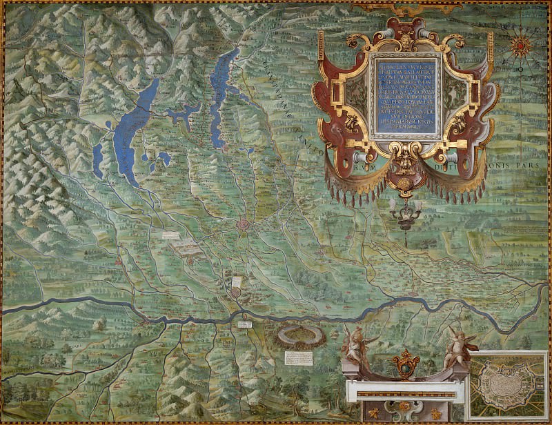 Map of the Duchy of Milan, Antique world maps HQ
