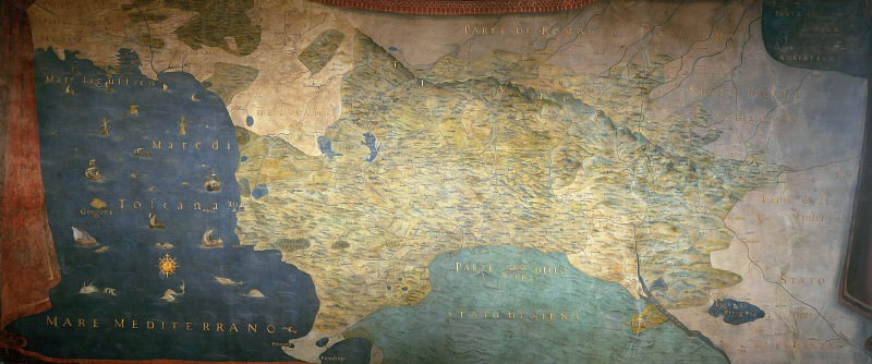 Карта Великого герцогства Тосканского, 1589, Древние карты мира в высоком разрешении – Старинные карты