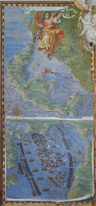 Island of Corfu and Battle of Lepanto, Antique world maps HQ