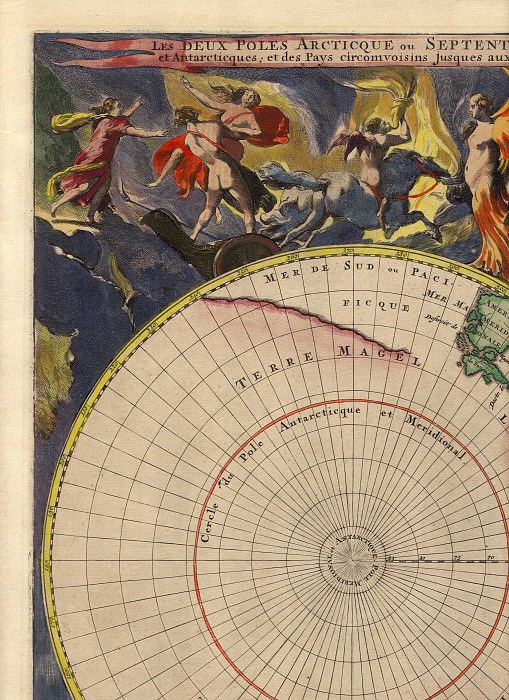 Корнелис Мортье – Северный и Южный полюса, 1720, Древние карты мира в высоком разрешении – Старинные карты