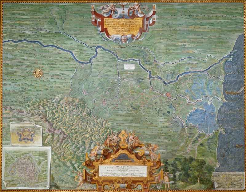 Map of the Duchy of Ferrara, Antique world maps HQ