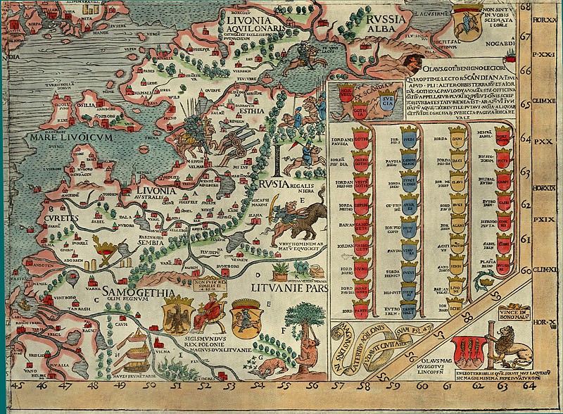 Олаф Магнус – Carta Marina, 1539 – Россия, Древние карты мира в высоком разрешении – Старинные карты