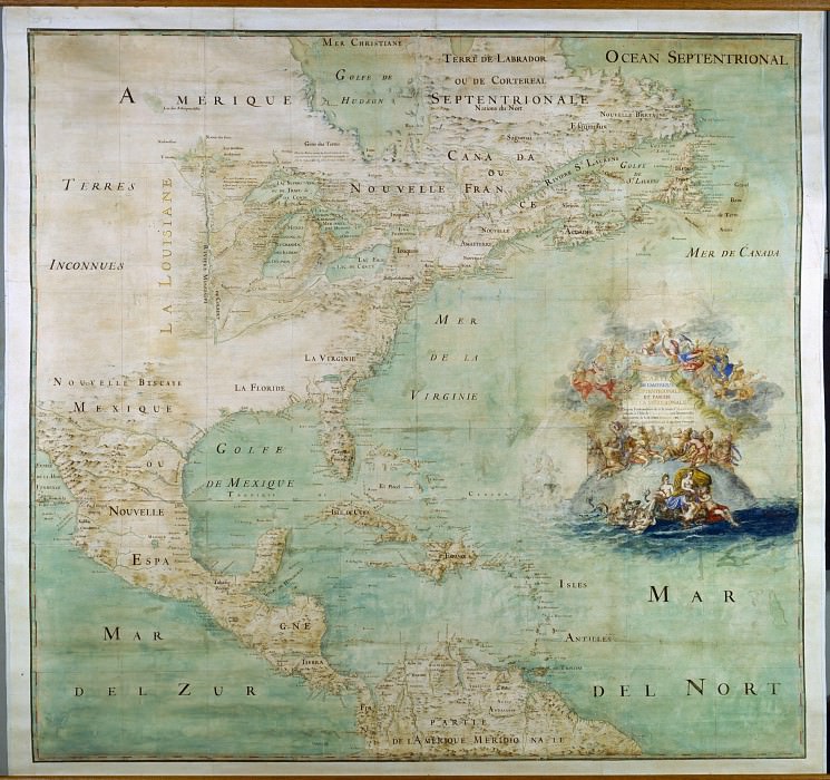 North America, the end of the 17th century, Antique world maps HQ
