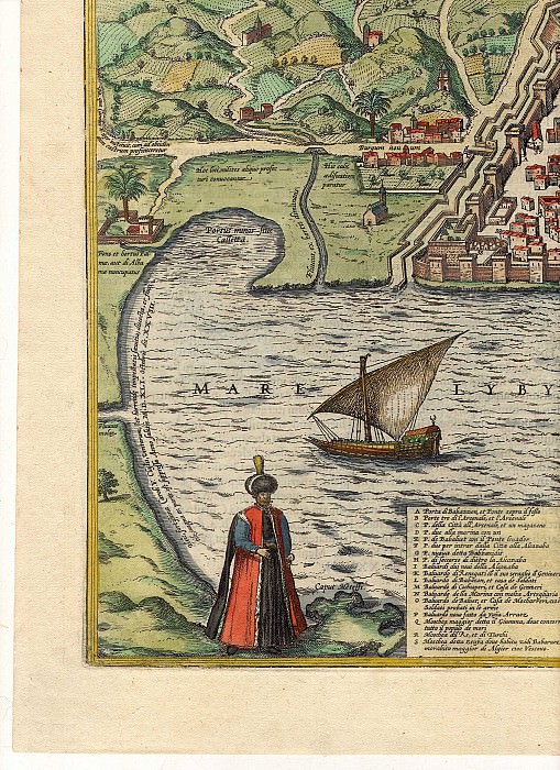 Georg Braun and Frans Hogenberg – Algiers, 1574, Antique world maps HQ