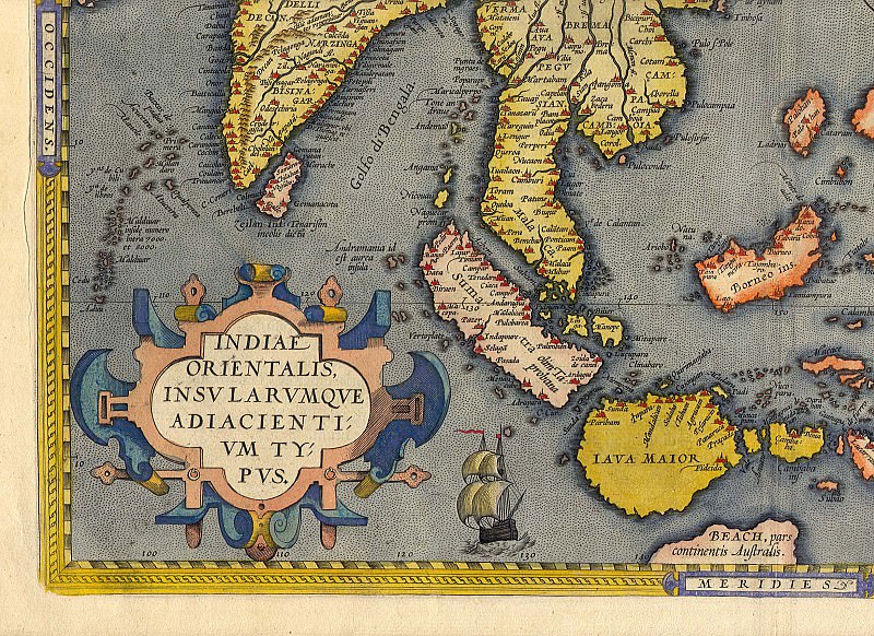 Abraham Ortelius – East Indies, 1570, Antique world maps HQ