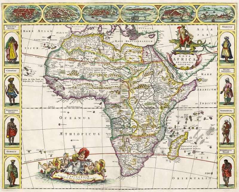 Фредерик де Вит – Карта Африки, 1660-70, Древние карты мира в высоком разрешении – Старинные карты