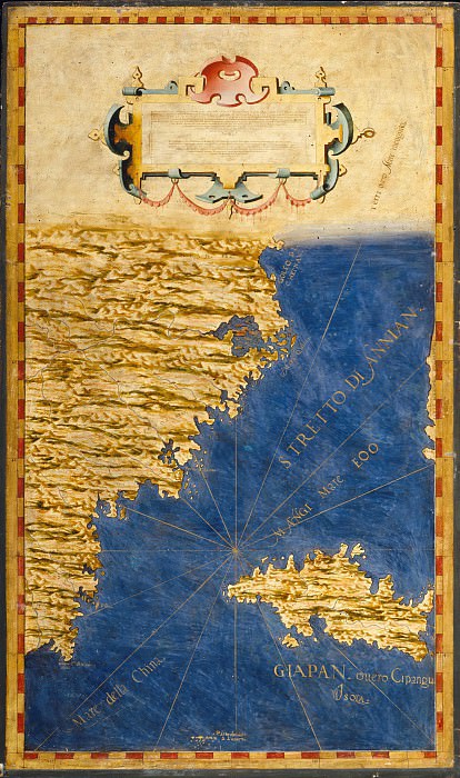 Остров Кюсю с Корейским проливом и Южной Кореей, Древние карты мира в высоком разрешении – Старинные карты