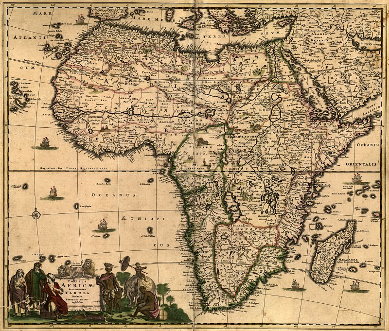 Фредерик де Вит – Африка, 1688, Древние карты мира в высоком разрешении – Старинные карты
