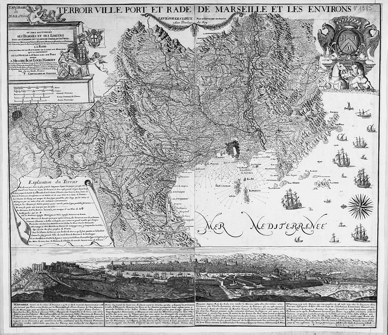 Шевалье де Суассон – Карта Марселя и окрестностей, 1700-20, Древние карты мира в высоком разрешении – Старинные карты