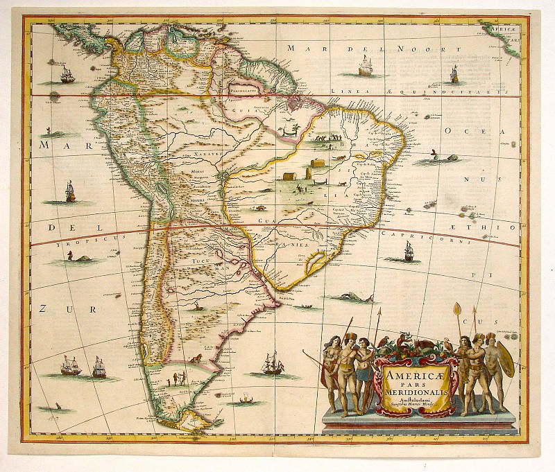 Ян Янсон – Южная америка, Древние карты мира в высоком разрешении – Старинные карты