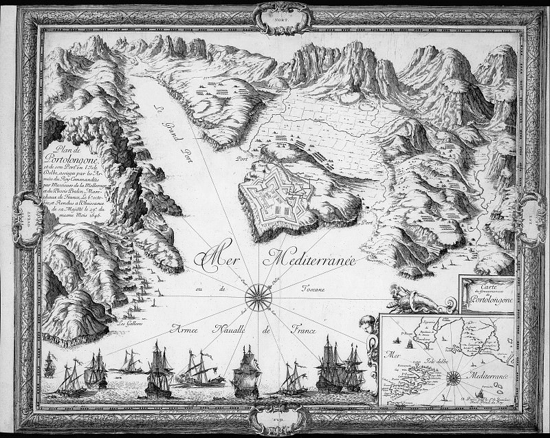 Porto Azzurro siege, 1646, Antique world maps HQ