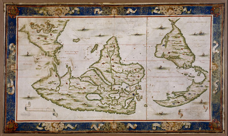 Никола Дельен – Планисфера, 1566, Древние карты мира в высоком разрешении – Старинные карты