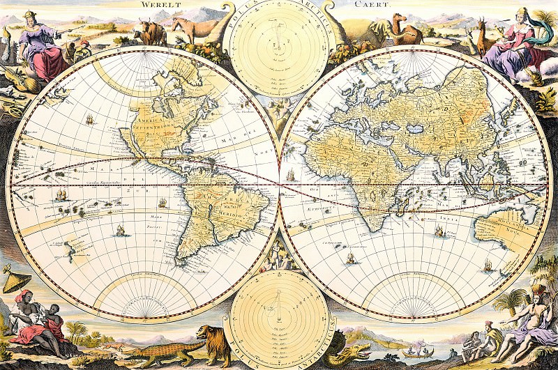 Nicolaes Visscher – World map, Antique world maps HQ