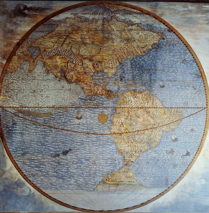 Карта западного полушария, 1583, Древние карты мира в высоком разрешении – Старинные карты