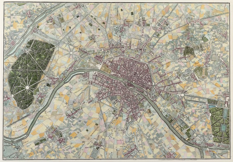 Карта Парижа и окрестностей, 1740, Древние карты мира в высоком разрешении – Старинные карты