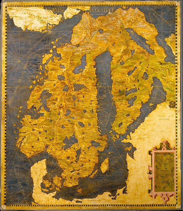 Map of Scandinavia, Antique world maps HQ