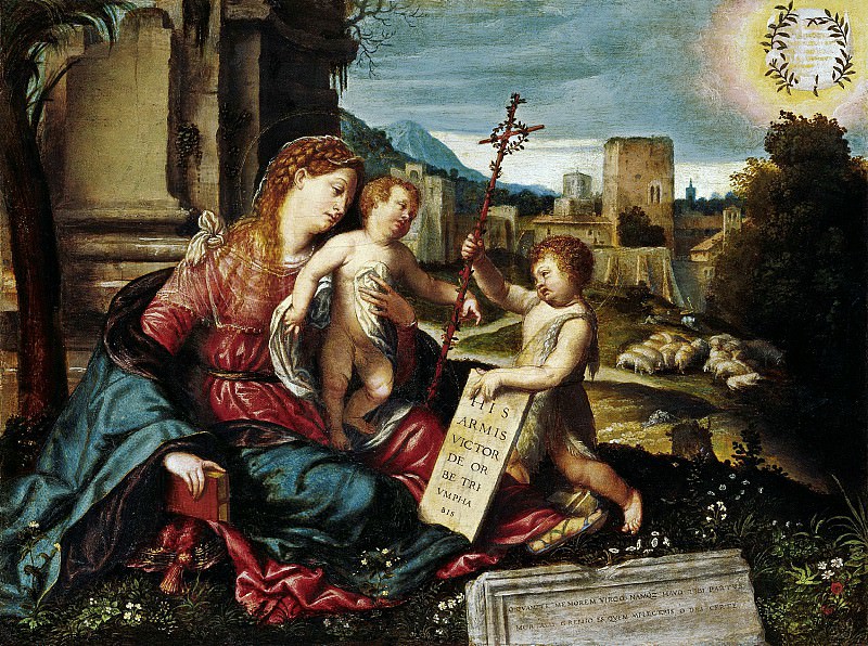 Моретто да Брешиа – Мадонна с младенцем и Иоанном Крестителем, Музей Лихтенштейн (Вена)