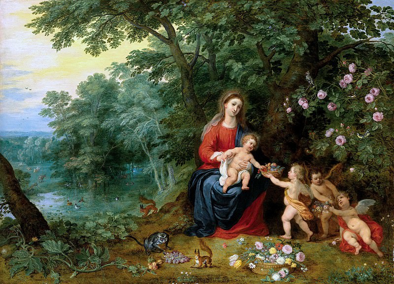 Ян Брейгель II – Мадонна с младенцем и путти в пейзаже , Музей Лихтенштейн (Вена)