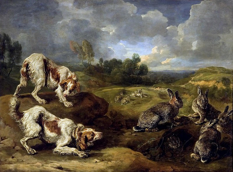 Jan Feith – Hunting dogs and wild rabbits, Liechtenstein Museum (Vienna)