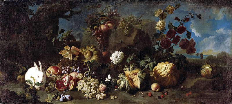 Franz Werner von Tamm – Still life with flowers, fruits and a rabbit, Liechtenstein Museum (Vienna)