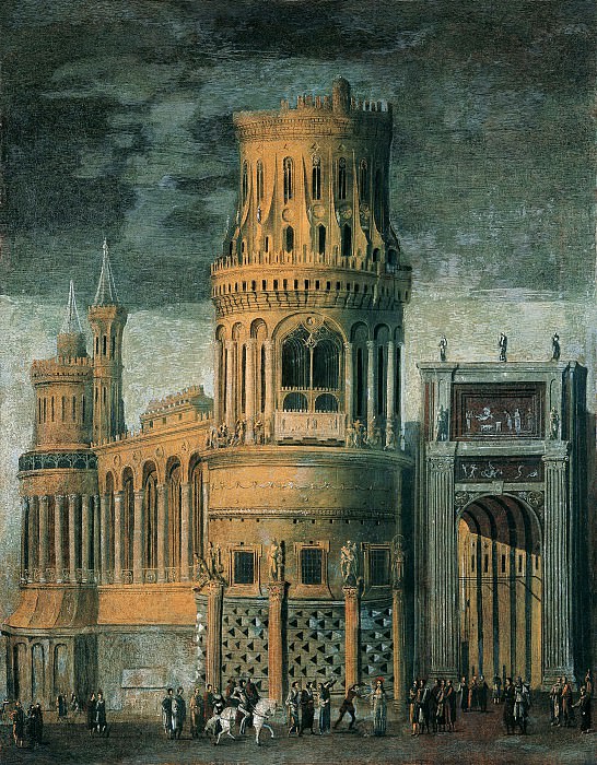 Франсуа де Номе – Фантастическая архитектура с мученичеством святой, Музей Лихтенштейн (Вена)