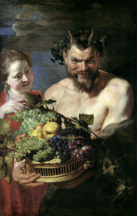 Питер Пауль Рубенс – Сатир и женщина с корзиной фруктов, Музей Лихтенштейн (Вена)