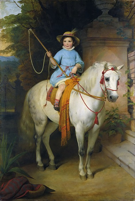 Фридрих фон Амерлинг – Портрет принца Иоганна II Лихтенштейн на белом коне, Музей Лихтенштейн (Вена)