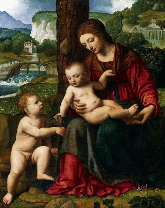 Бернардино Луини – Мадонна с младенцем и Иоанном Крестителем, Музей Лихтенштейн (Вена)