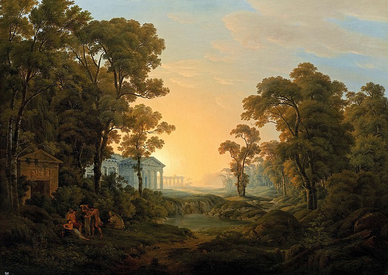 Йозеф Ребель – Пейзаж с храмом, Музей Лихтенштейн (Вена)